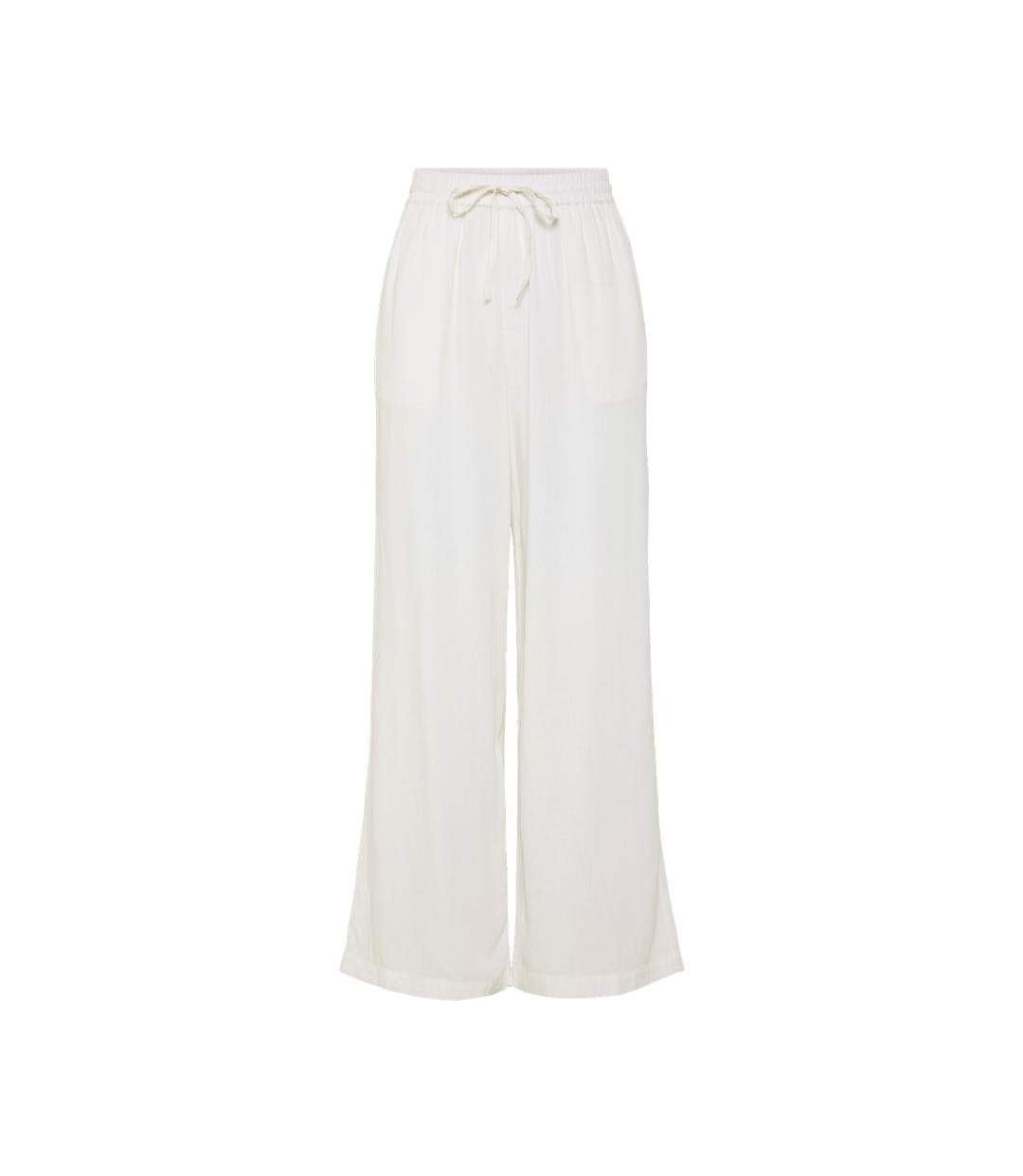 Pantalon fluide blanc femme pieces wide-2