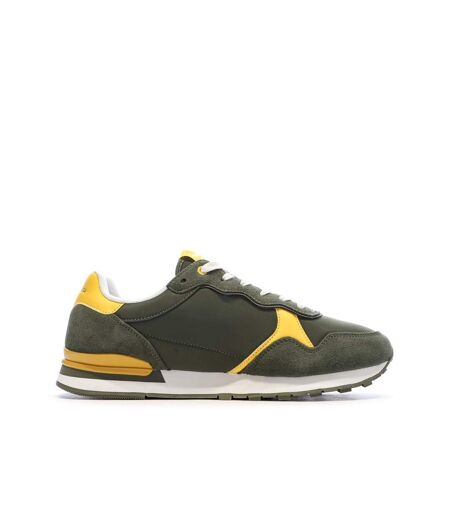 Baskets kaki/jaune homme teddy smith 120667