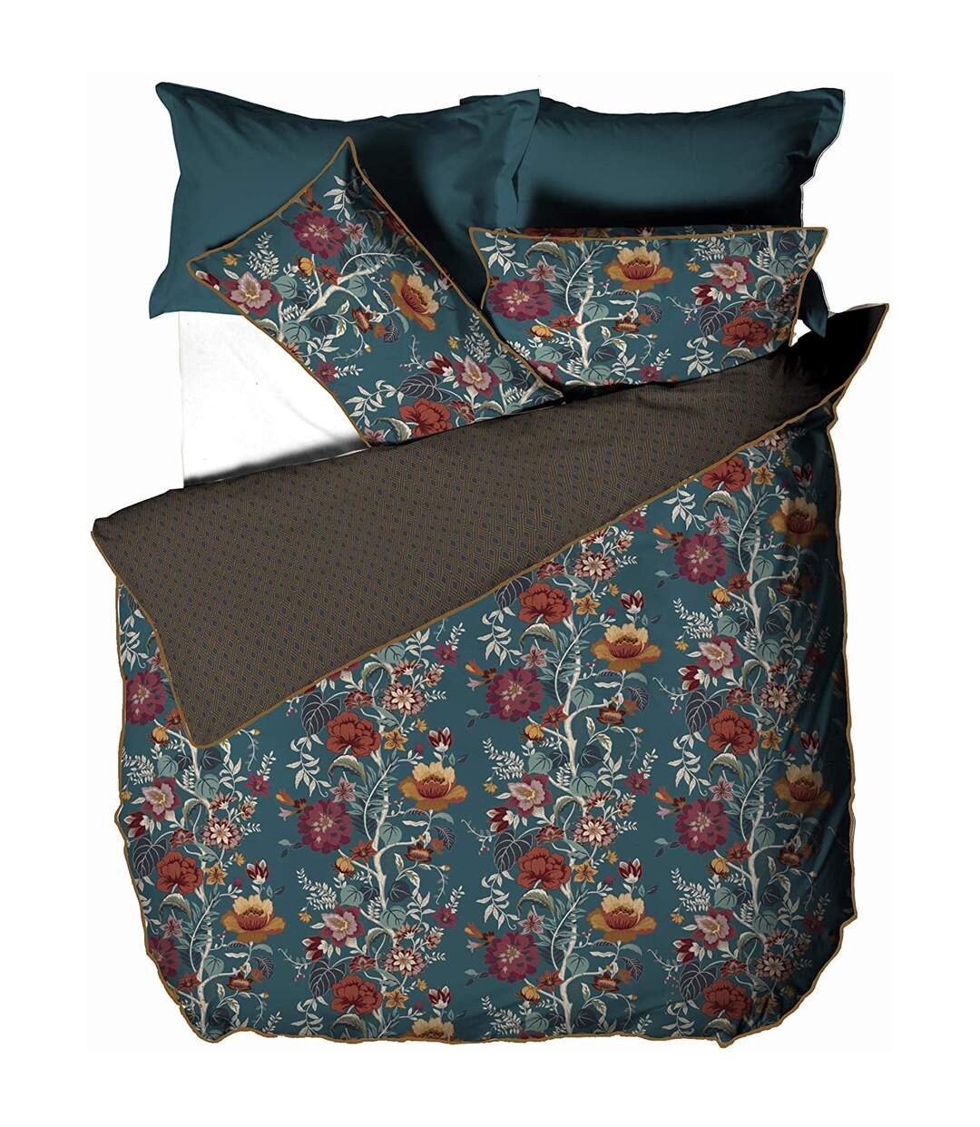 Bloom floral duvet cover set teal Paoletti