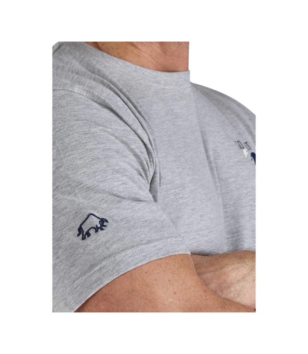 T-shirt Go Fast Or Go Home Homme Gris Chiné Raging Bull-4