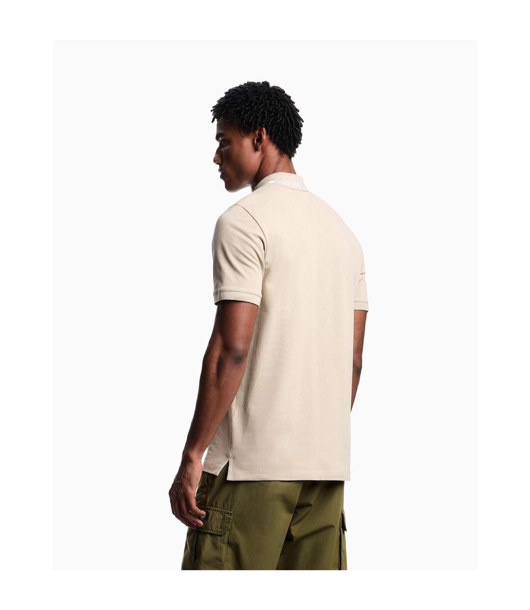 Mens Short-sleeved Polo Shirt Taupe Emporio Armani EA7-3