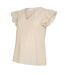 T-shirt Manches Volantées Motif/style Rayure Verticale Femme Jaune Pâle Mamalicious-2