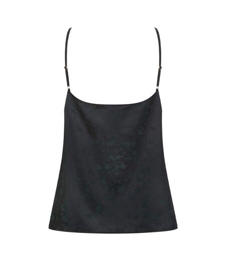 Womens/ladies Leah Jacquard V Neck Sleeveless Pyjama Top Black Ted Baker