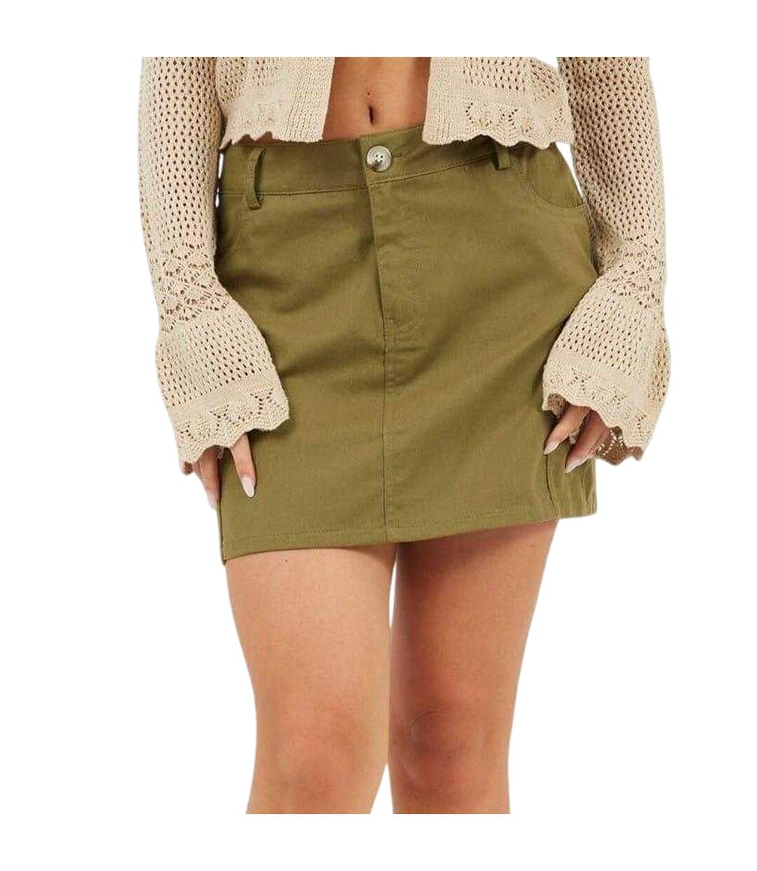Mini Jupe Femme Vert Kaki Brave Soul-2