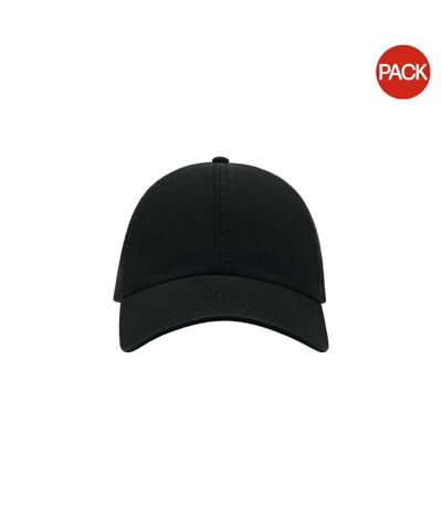 Atlantis Action 6 Panel Chino Baseball Cap (Pack of 2) (Black) - UTAB428