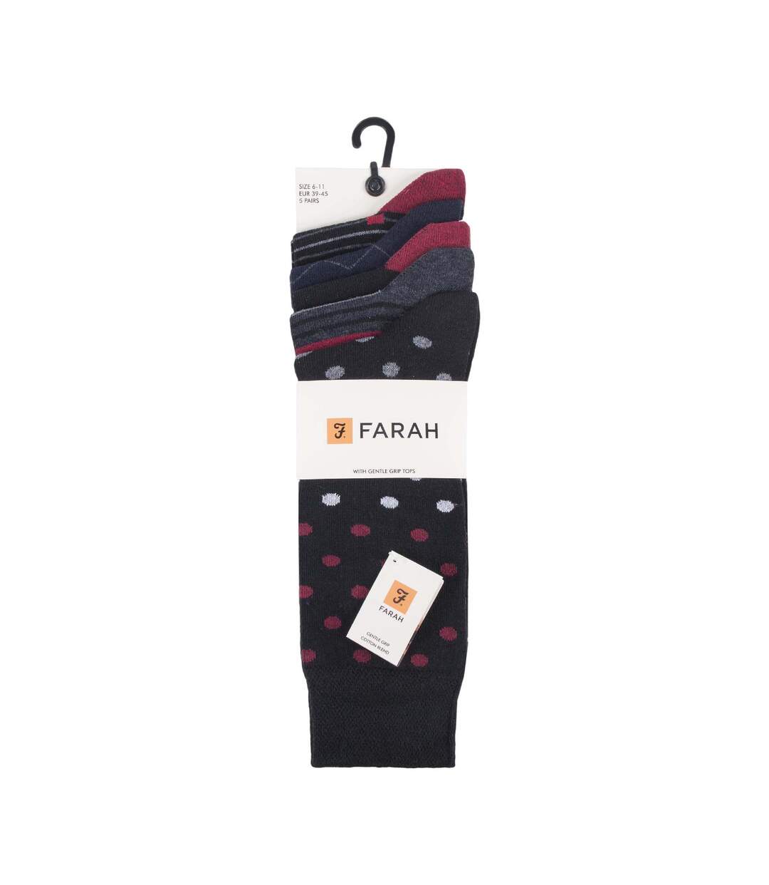 5 Pack Mens Polka Dot Patterned Cotton Dress Socks-2