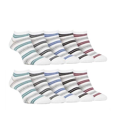 Farah - 10 Paires Chaussettes Bambou Hommes Socquettes Rayées