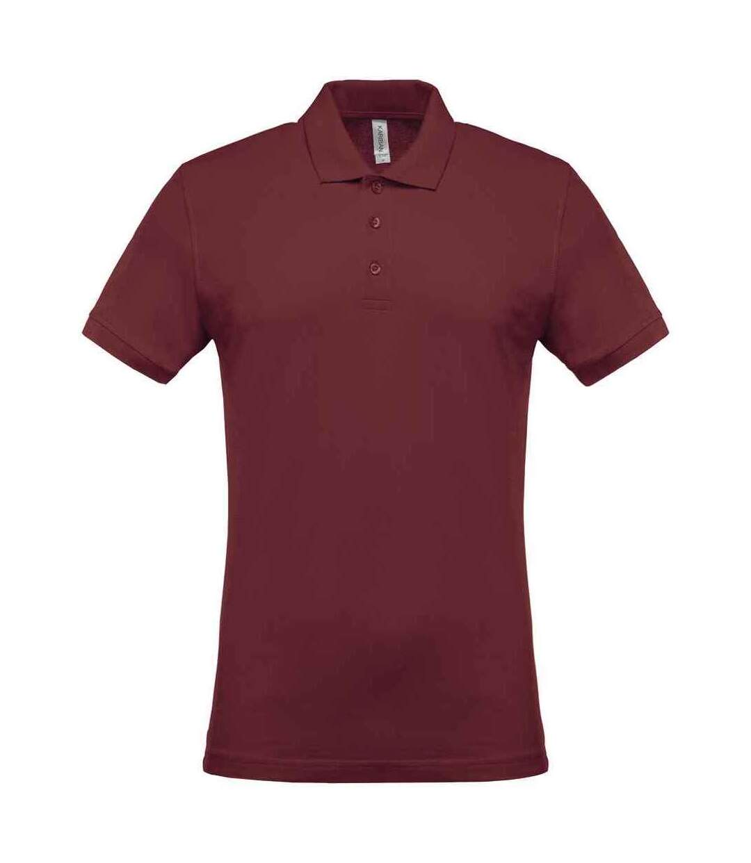 Mens pique polo shirt wine Kariban