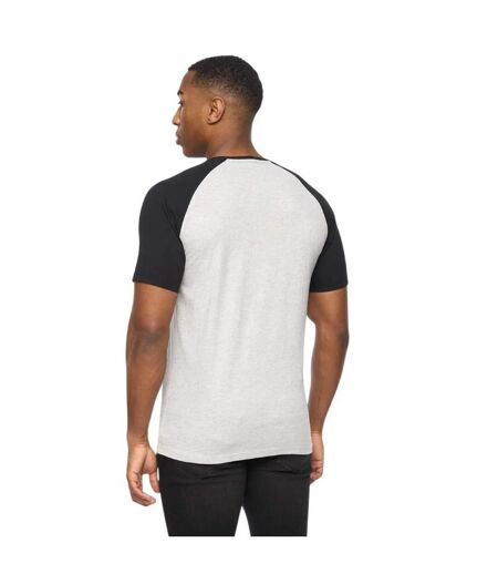 Mens Meza T-shirt Grey Marl Black Crosshatch