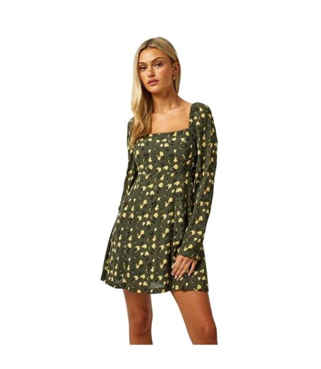Robe Courte Manches Bouffantes Motif/style Floral Femme Vert Jack Wills