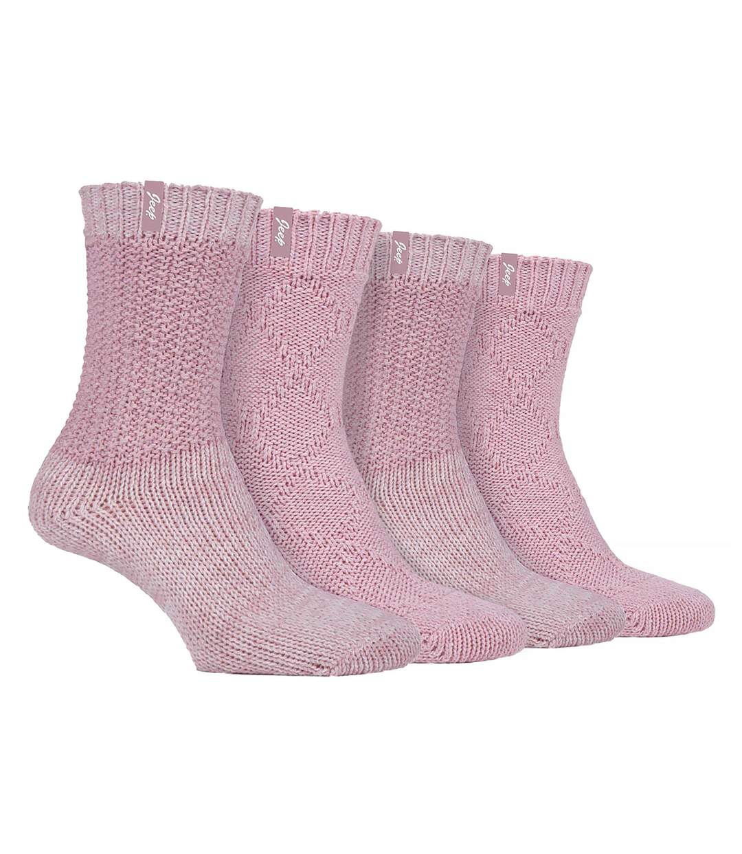 Ladies 4 Pack Wool Boot Socks | Casual Cable Knit Socks for Winter-3