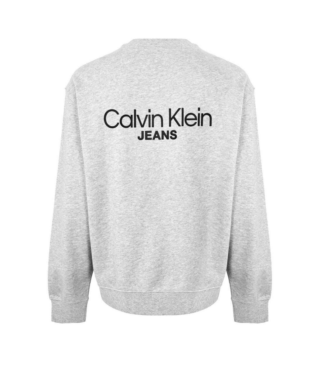 Mens Crew Neck Regular Sweatshirt Heather Grey Calvin Klein-2