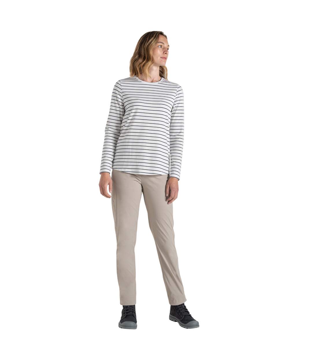 Womens/ladies Akona Stripe Nosilife Long-sleeved T-shirt Blue Navy Craghoppers-4