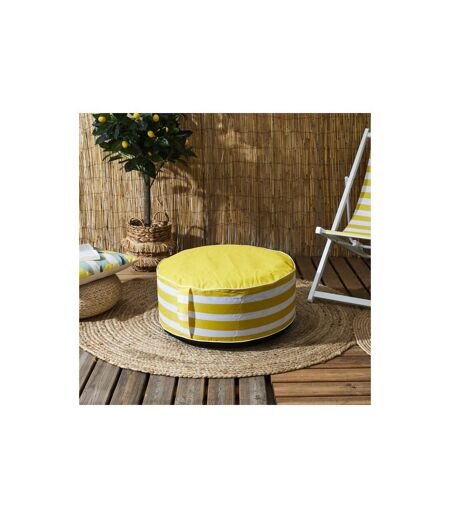 Pouf Gonflable Rayé Bain de Soleil 56cm Jaune