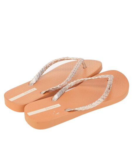 Womens/ladies exuberance chrome flip flops tan Ipanema