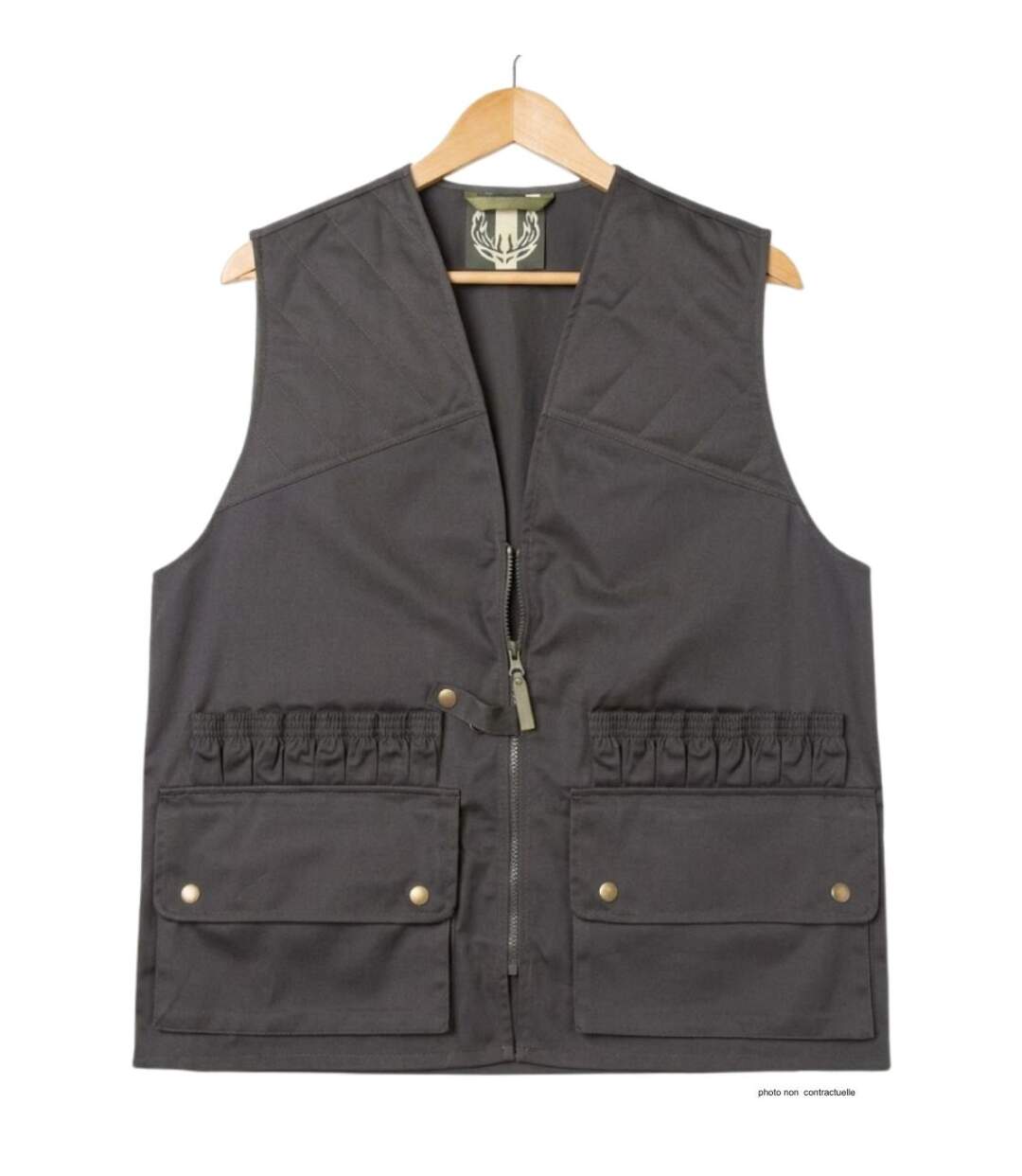 LEDERTYS LY0207 — Gilet de chasse sans manches vert : l'équipement fonctionnel à cartouchière 16 tubes-2