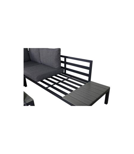 Salon d'Angle de Jardin Odense 167cm Noir & Gris