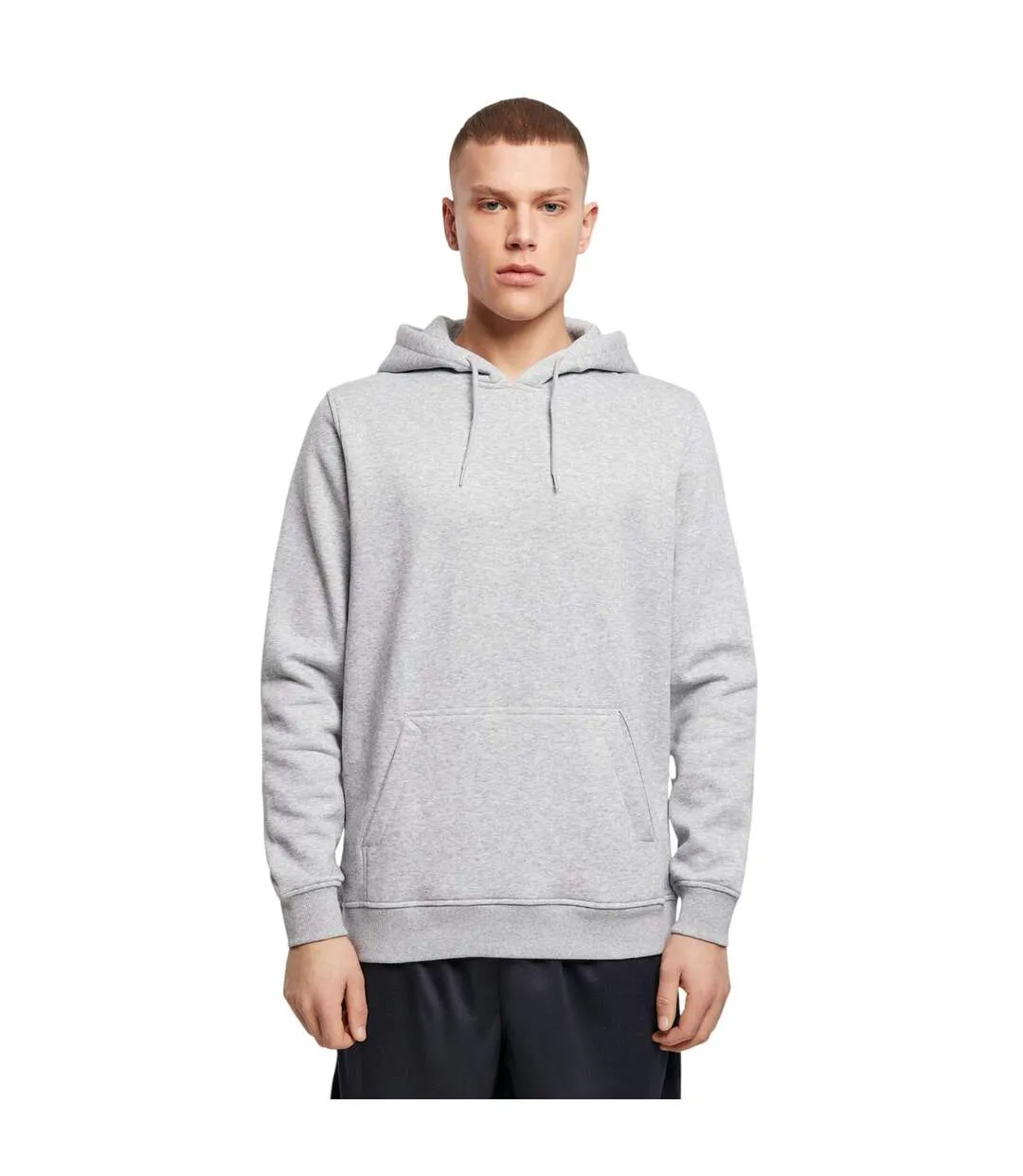 Sweat À Capuche Homme Gris Chiné Build Your Brand-2