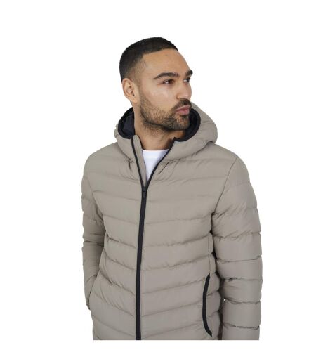 Doudoune À Capuche Homme Taupe Brave Soul