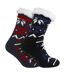 Lot de 2 chaussettes pantoufles en tricot Fairisle pour hommes avec Sherpa-4