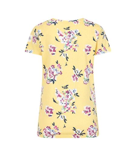 T-shirt Motif/style Fleurs Sauvages Femme Jaune Lazy Jacks