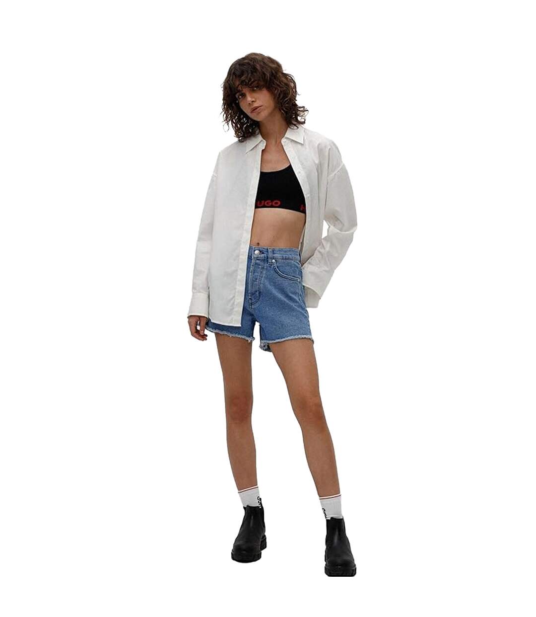 Womens/ladies Evilysa Shirt Natural Hugo-3