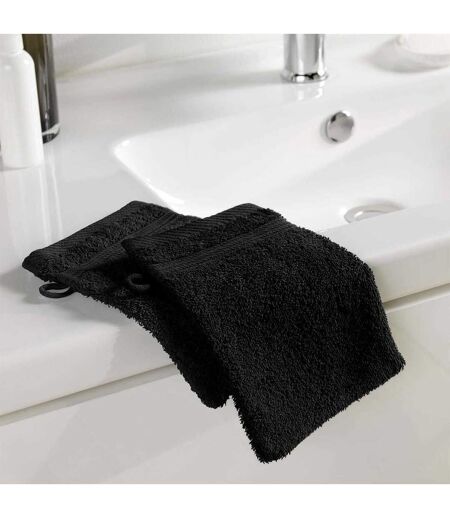 Lot de 2 Gants de Toilette Tendresse 15x21cm Noir