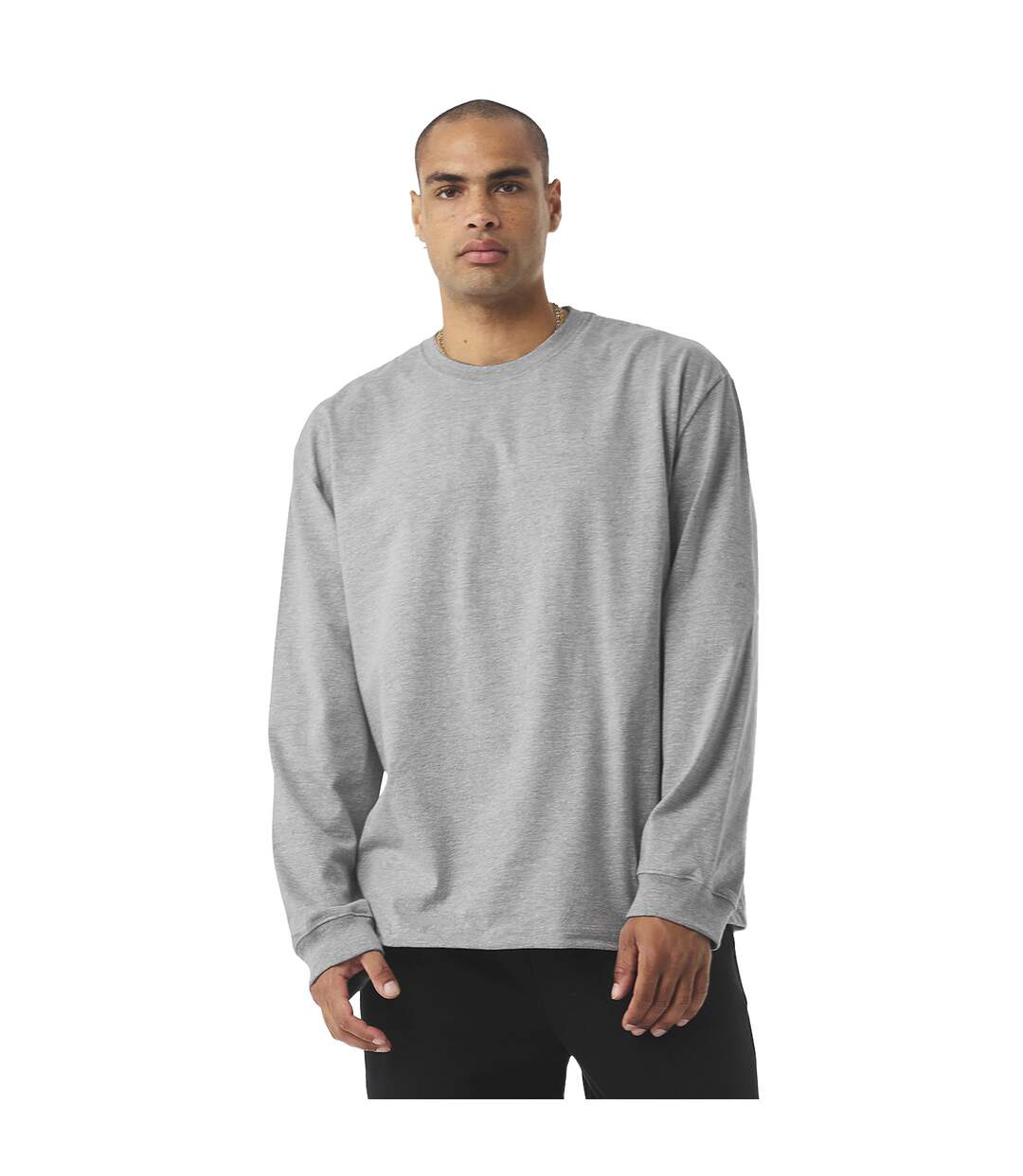 T-shirt Manches Longues Adulte Gris Clair Chiné Bella + Canvas-1