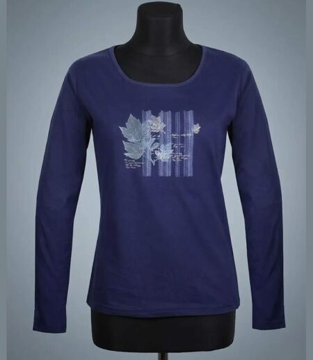 Tee-shirt MAYFLOWER NAVY2 marine à sérigraphie : le confort créatif