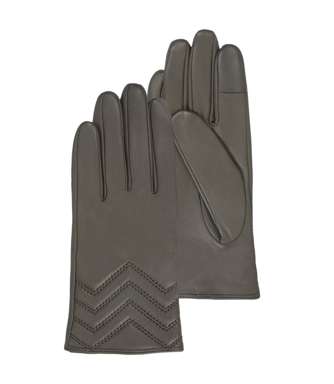 Isotoner Gants femme en cuir d'agneau pleine fleur, doublés soie, tendance et modernes-1