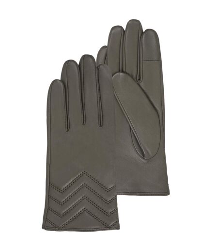 Isotoner Gants femme en cuir d'agneau pleine fleur, doublés soie, tendance et modernes