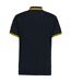 Polo Motif/style Rayure Contrastée Sur Bord Homme Bleu Marine Jaune Kustom Kit-2