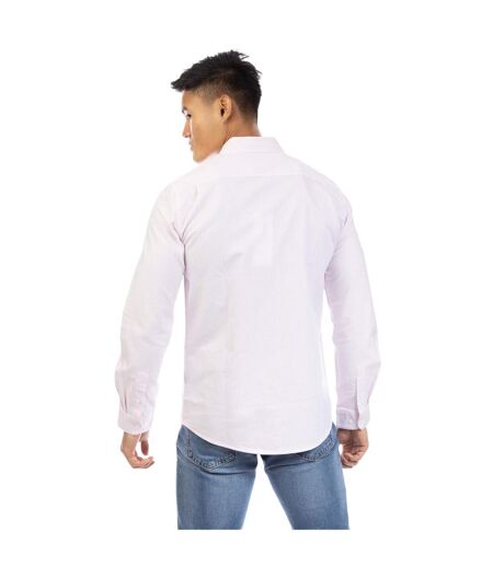 Chemise Manches Longues Motif/style Fines Rayures Homme Rose Blanc Peter Werth