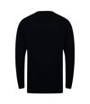 Henbury Mens Crew Neck 12 Gauge Fine Knit Jumper / Sweatshirt (Black)