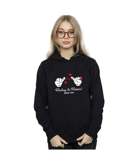 Disney Sweat à capuche Womens/Ladies Mickey Mouse Love Hands (Noir) - UTBI10589