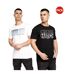 Pack of 2  Mens arnio t-shirt  black/white Crosshatch-1