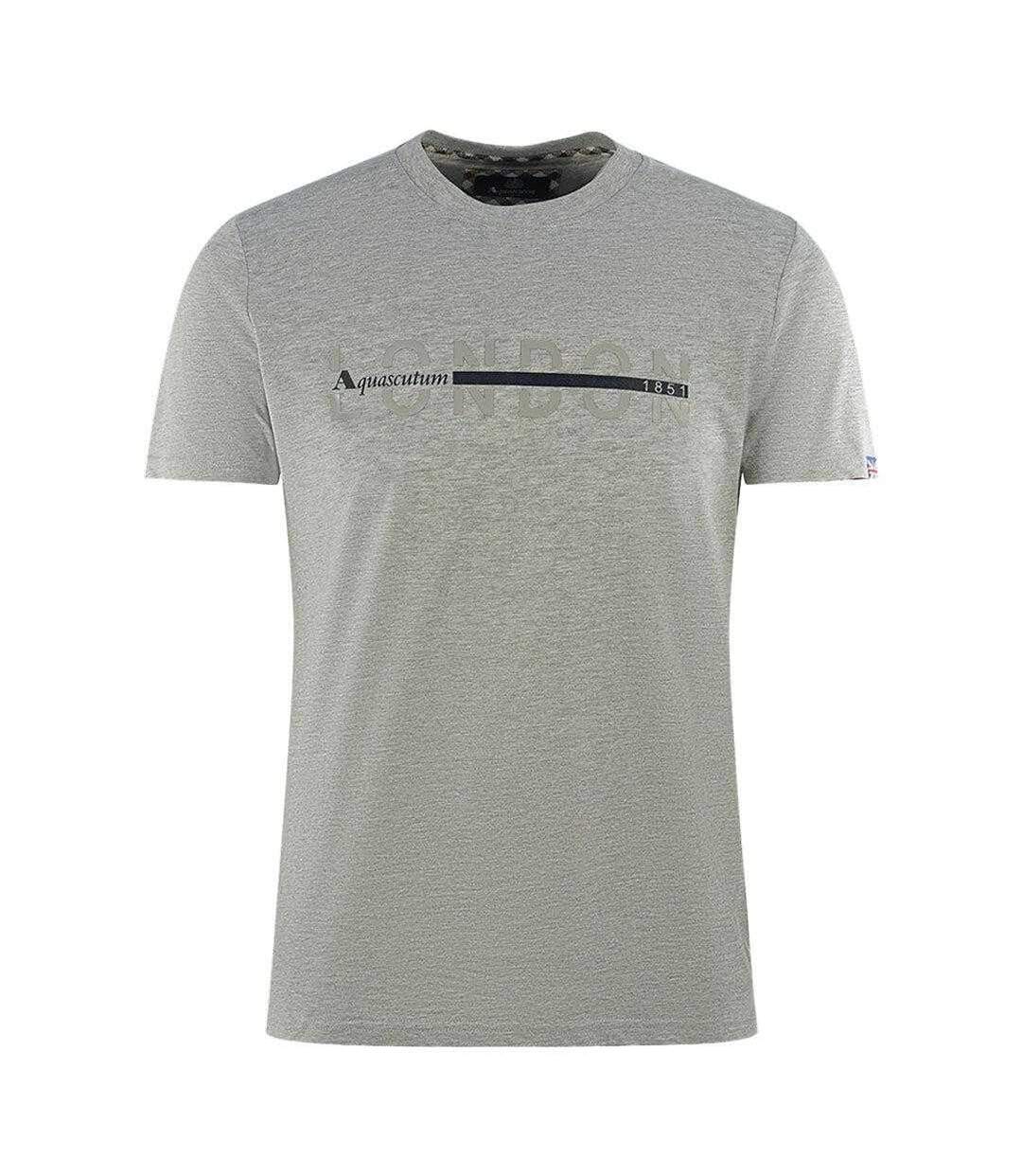 T-shirt Motif Fendu London Homme Gris Aquascutum-1