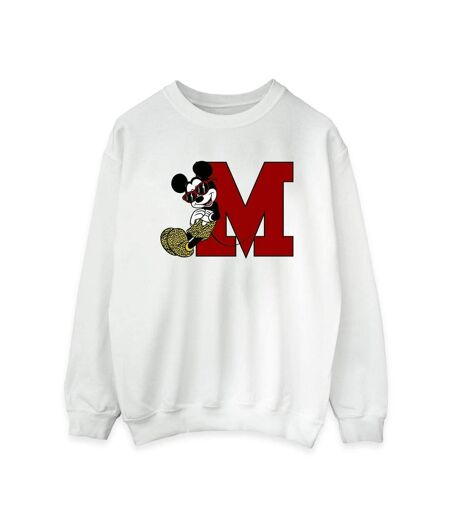 Disney Pantalon de pantalon léopard Mickey Mouse Femme/Ladies Sweatshirt (Blanc) - UTBI28748