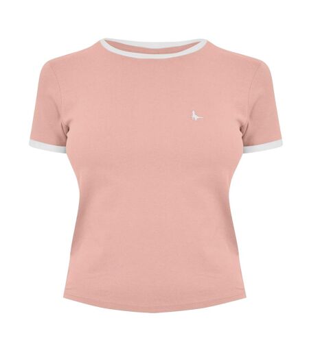 Womens/ladies Trinkey Ringer T-shirt Pink Jack Wills