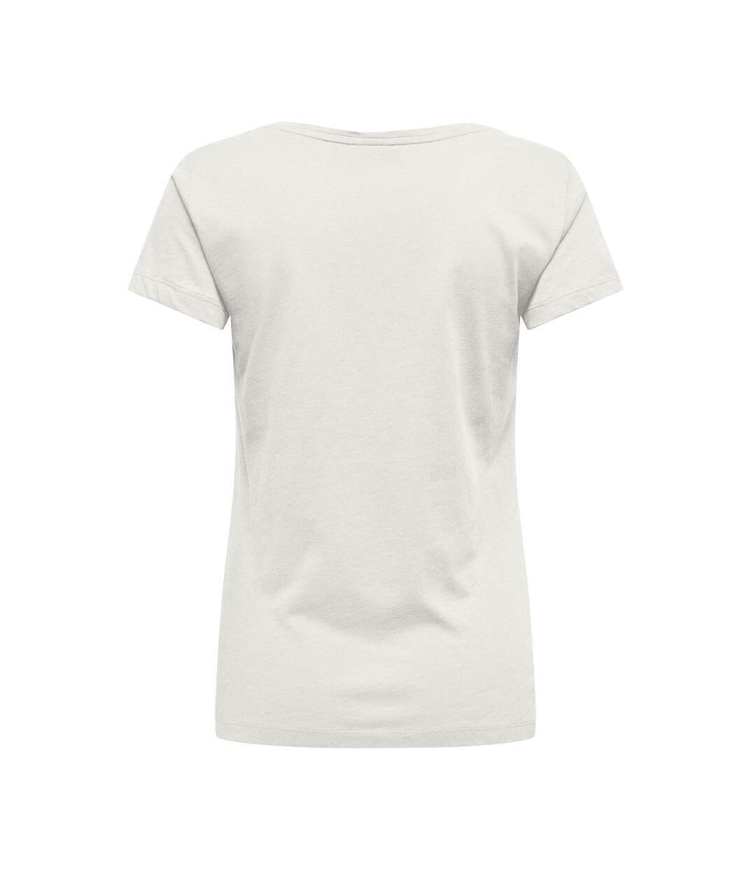 T-Shirt blanc/marine femme jdy paris-2