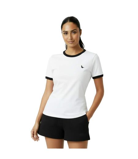 Womens/ladies Trinkey Ringer T-shirt White Jack Wills