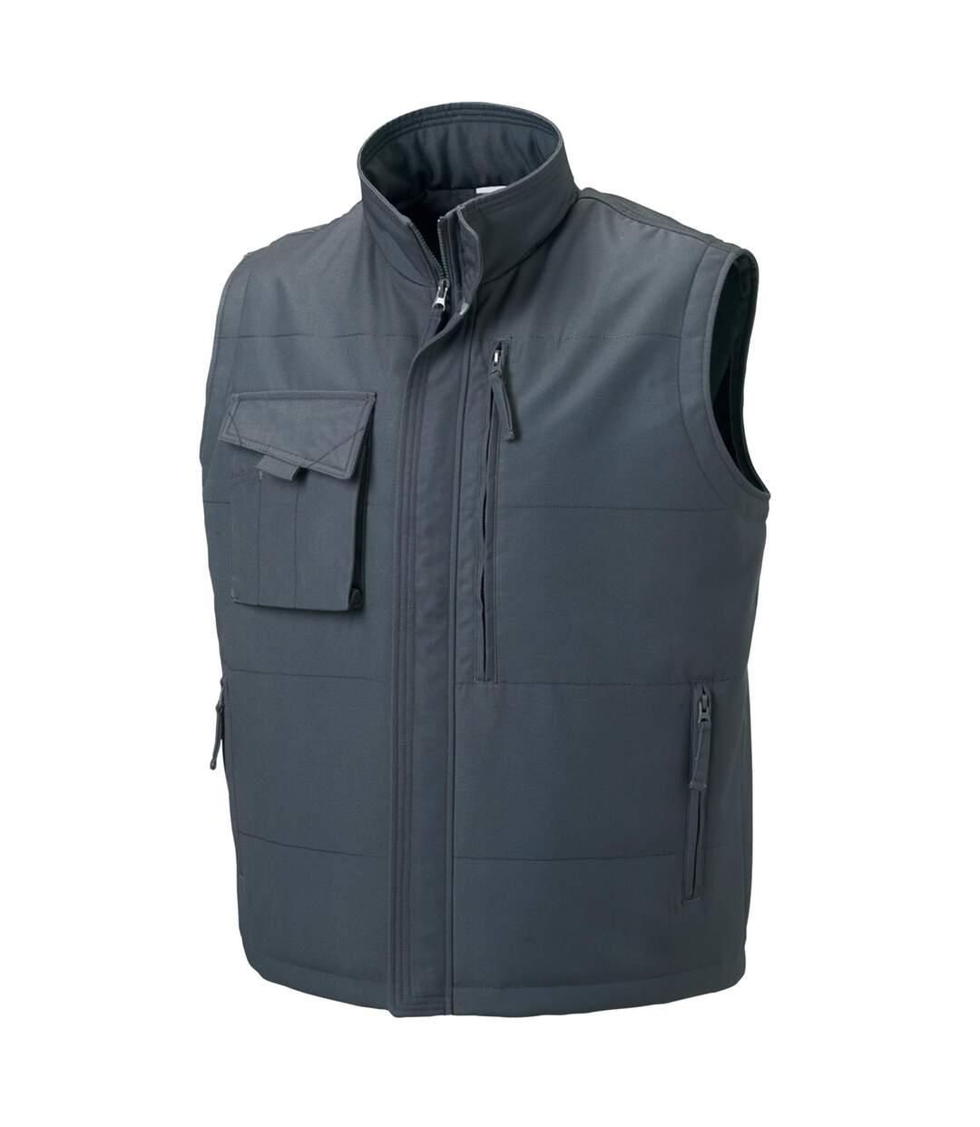 Gilet Sans Manches De Travail Homme Gris Russell-2