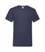 Mens valueweight v neck t-shirt deep navy Fruit of the Loom