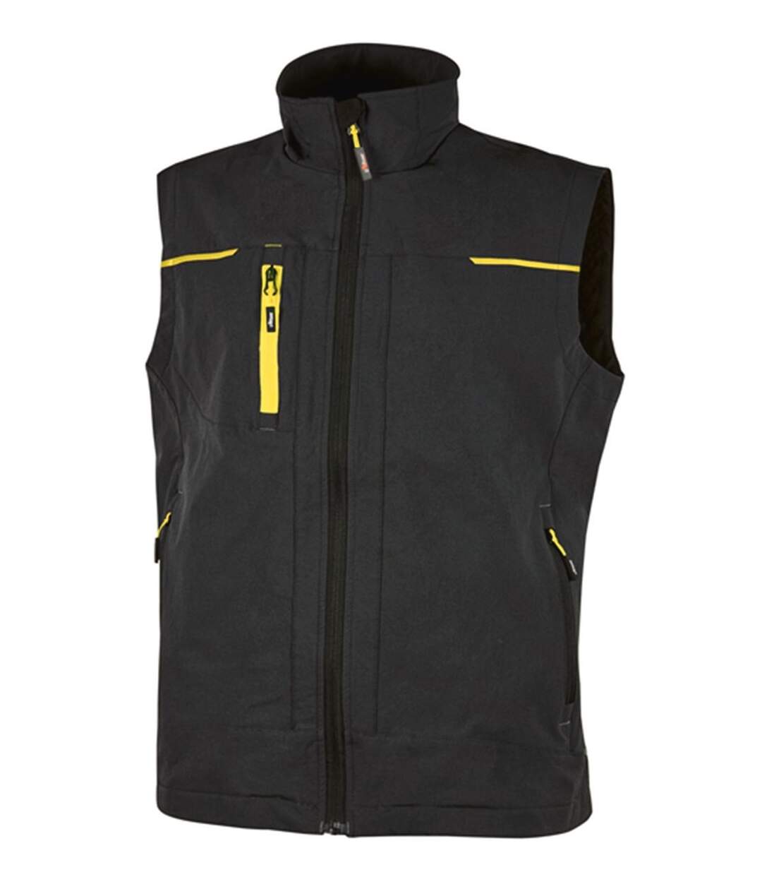 Gilet sans manches - Homme - UPPE181 - noir carbon et jaune-1