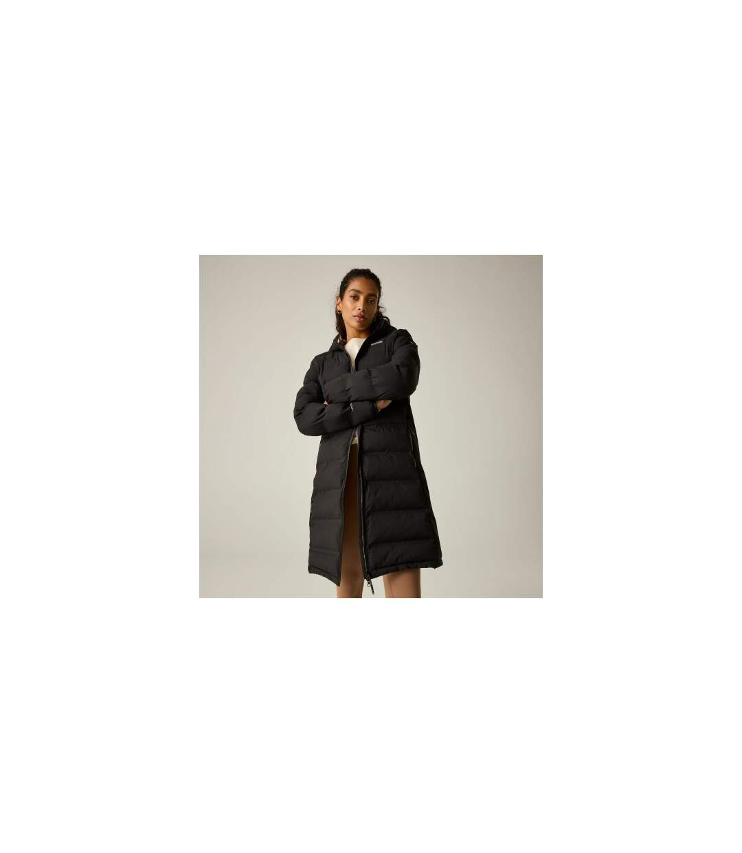 Womens/ladies Altoro Longline Padded Jacket Black Mocha Regatta-1