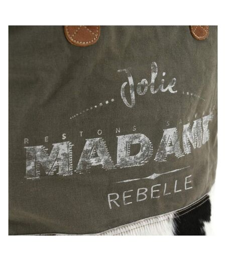 Sac en coton et peau de vache Madame rebelle