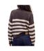 Pull rayé marron  femme vero moda fotove stripe-2