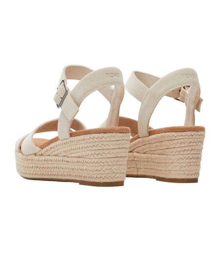 Womens/ladies audrey suede wedge heel espadrilles fog Toms