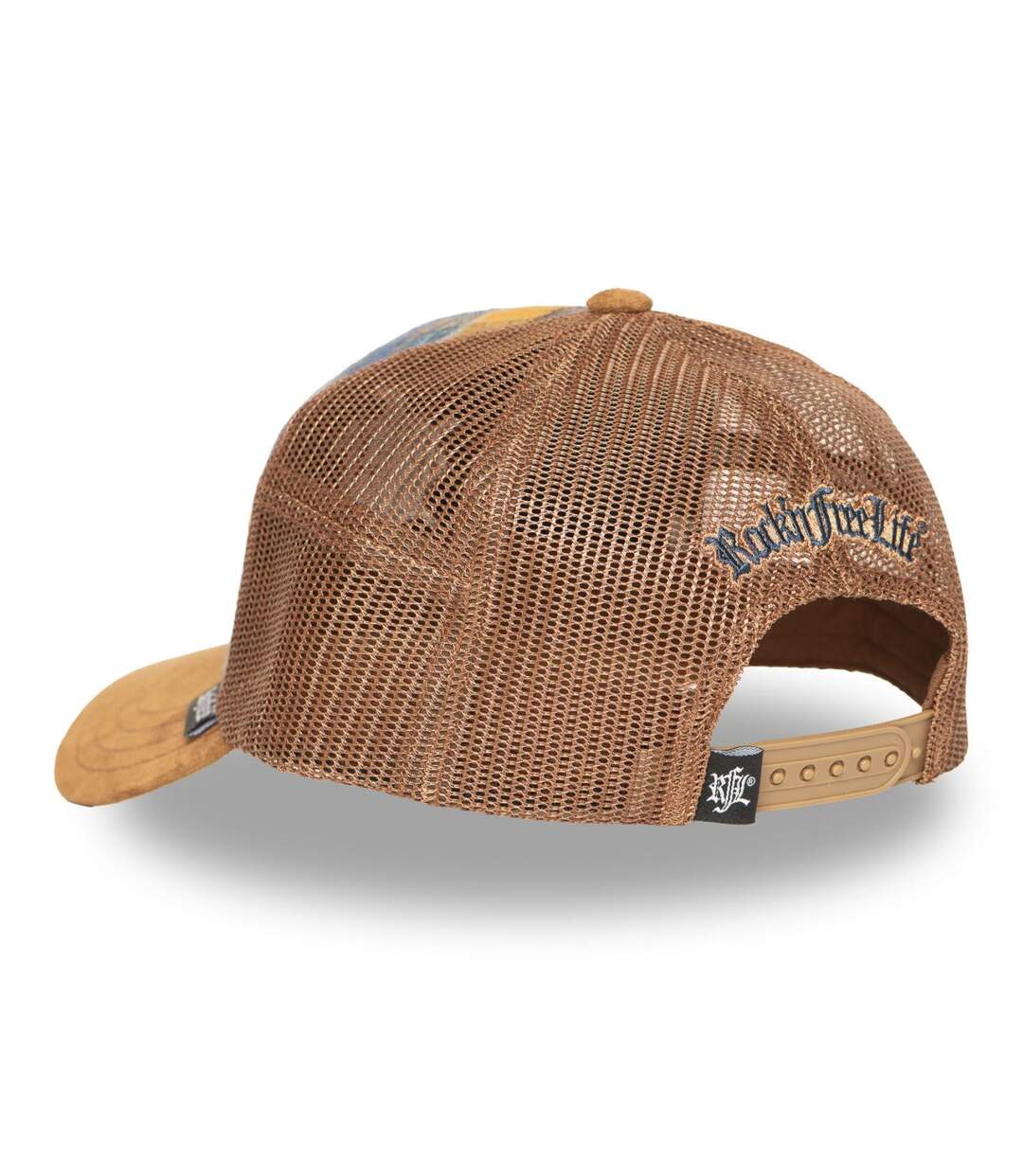 Casquette trucker à carreaux avec filet et visière suédine November Rock'n Free Life-5