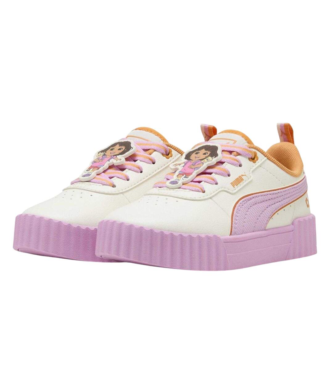 Baskets Motif/style Dora L´exploratrice Carina 3.0 Enfant Blanc Papaye Puma-4